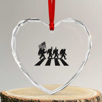 Funny Patriotic Mothman Heart Crystal Glass Ornament Cryptid Lover Gift
