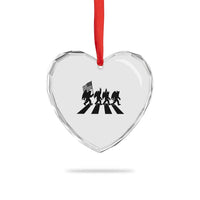 Funny Patriotic Mothman Heart Crystal Glass Ornament Cryptid Lover Gift