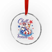 Funny Patriotic Persian Cat Crystal Glass Ornament Chill The Fourth Out