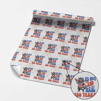 Funny Patriotic Raccoon Wrapping Paper Roll Red White And Feral 250 Years