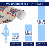 Funny Patriotic Raccoon Wrapping Paper Roll Red White And Feral 250 Years