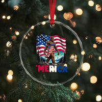 Funny Patriotic Sexy Bigfoot Crystal Glass Ornament Merica USA 250th Anniversary