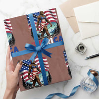 Funny Patriotic Sexy Bigfoot Wrapping Paper Roll Merica USA 250th Anniversary