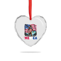 Funny Patriotic Sexy Bigfoot Heart Crystal Glass Ornament Merica USA 250th Anniversary