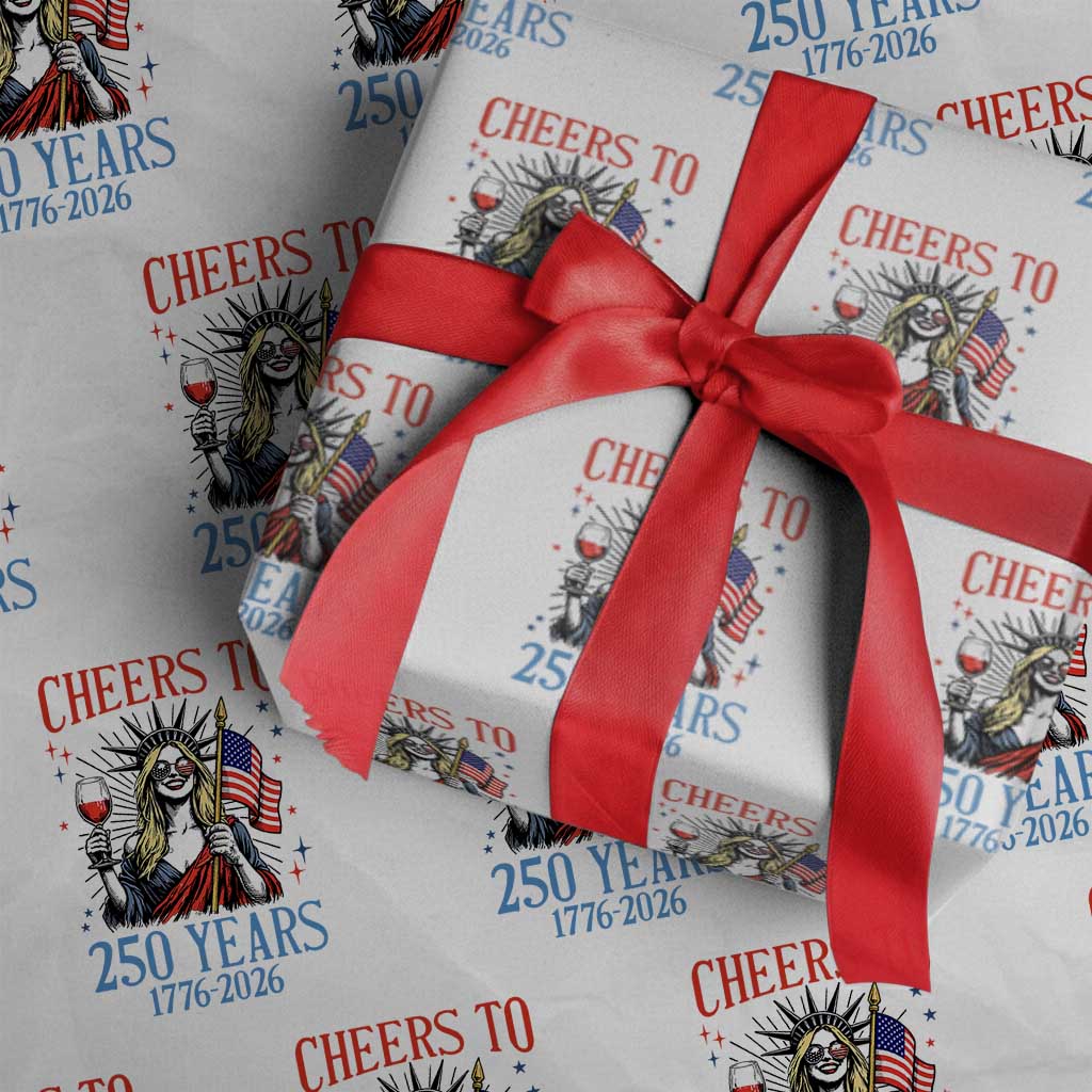 Funny Patriotic Statue Of Liberty Wrapping Paper Roll Cheers To 250 Years