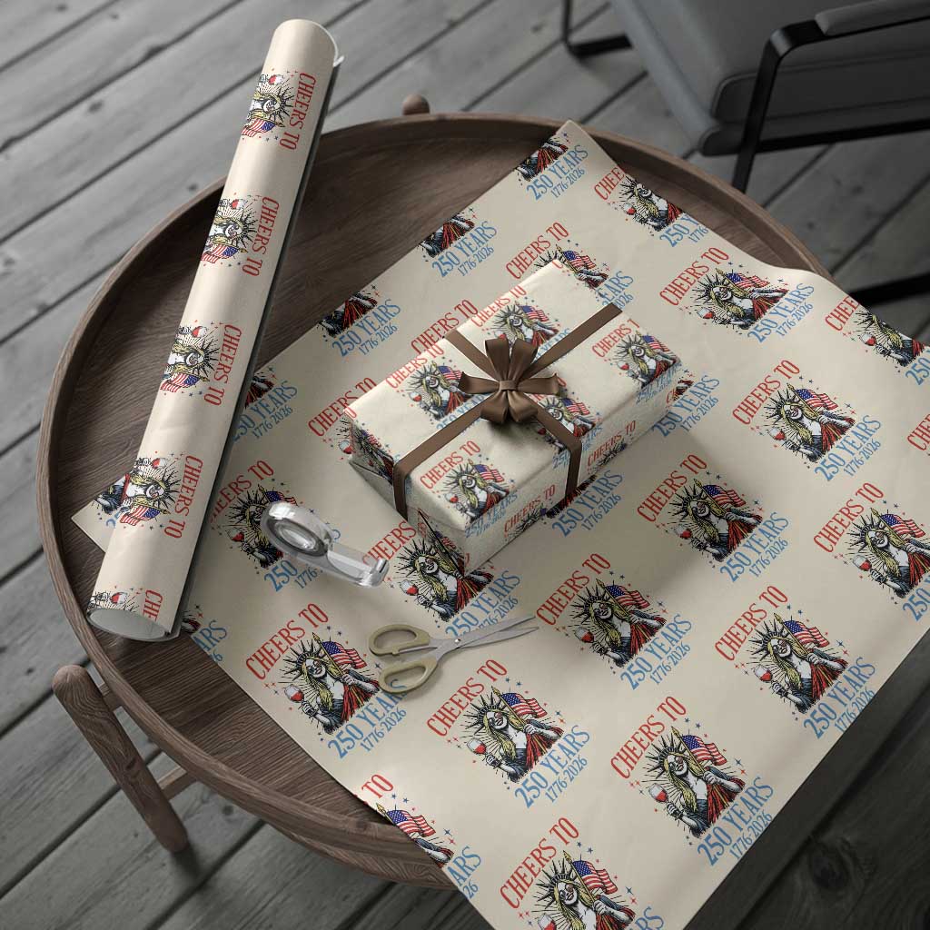 Funny Patriotic Statue Of Liberty Wrapping Paper Roll Cheers To 250 Years