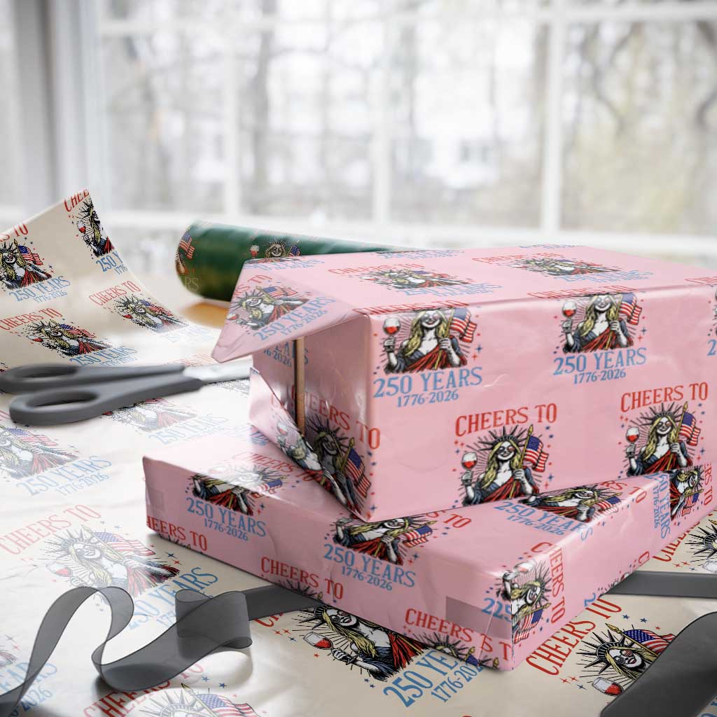 Funny Patriotic Statue Of Liberty Wrapping Paper Roll Cheers To 250 Years