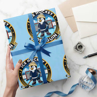 Funny Penguin Hockey Player Wrapping Paper Roll Sports Fan Gift - Wonder Print Shop
