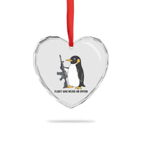 Funny Penguin Lover Gift Heart Crystal Glass Ornament Flight Was Never An Option
