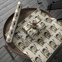 Funny Penguin Playing Ice Hockey Wrapping Paper Roll Gift For Kids - Wonder Print Shop