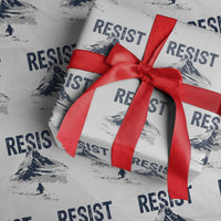 Funny Penguin Protest Wrapping Paper Roll Resist Penguin Mountain Hiking Meme