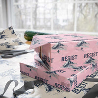 Funny Penguin Protest Wrapping Paper Roll Resist Penguin Mountain Hiking Meme