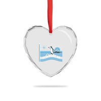 Funny Penguin Resist Heart Crystal Glass Ornament Heard Island Flippers Up I Stand With Penguins - Wonder Print Shop