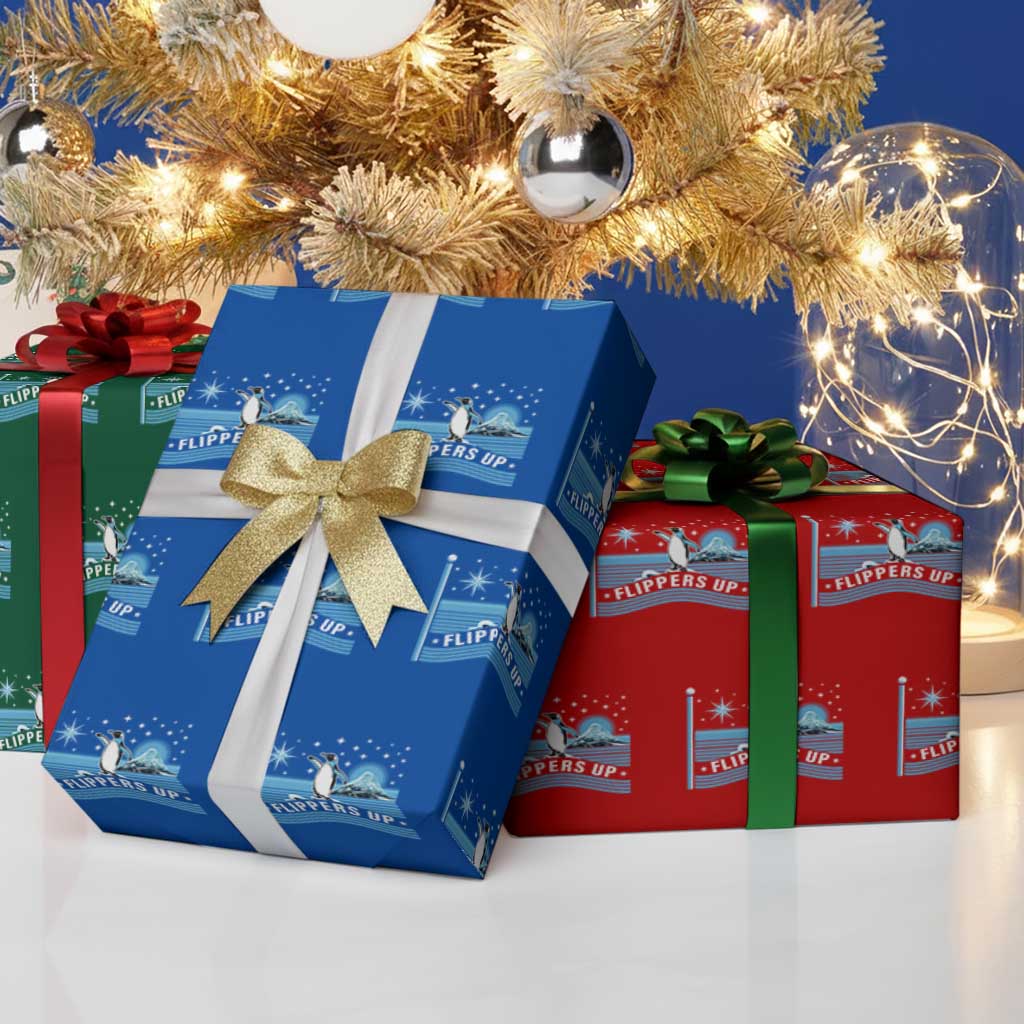 Funny Penguin Resist Wrapping Paper Roll Heard Island Flippers Up I Stand With Penguins - Wonder Print Shop