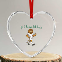Funny Persian Lion Soccer Fan Gift Heart Crystal Glass Ornament Off To Watch Iran