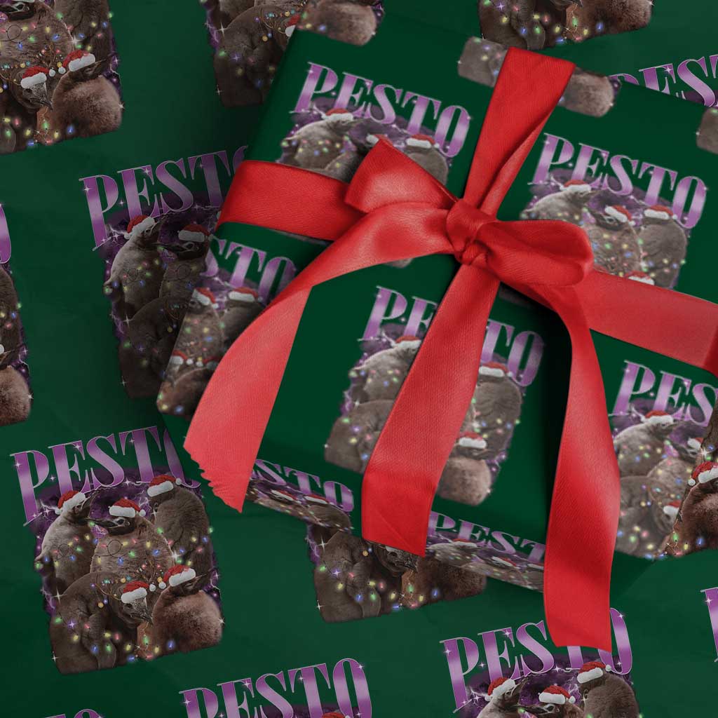 Funny Pesto The Penguin Christmas Wrapping Paper Roll - Wonder Print Shop