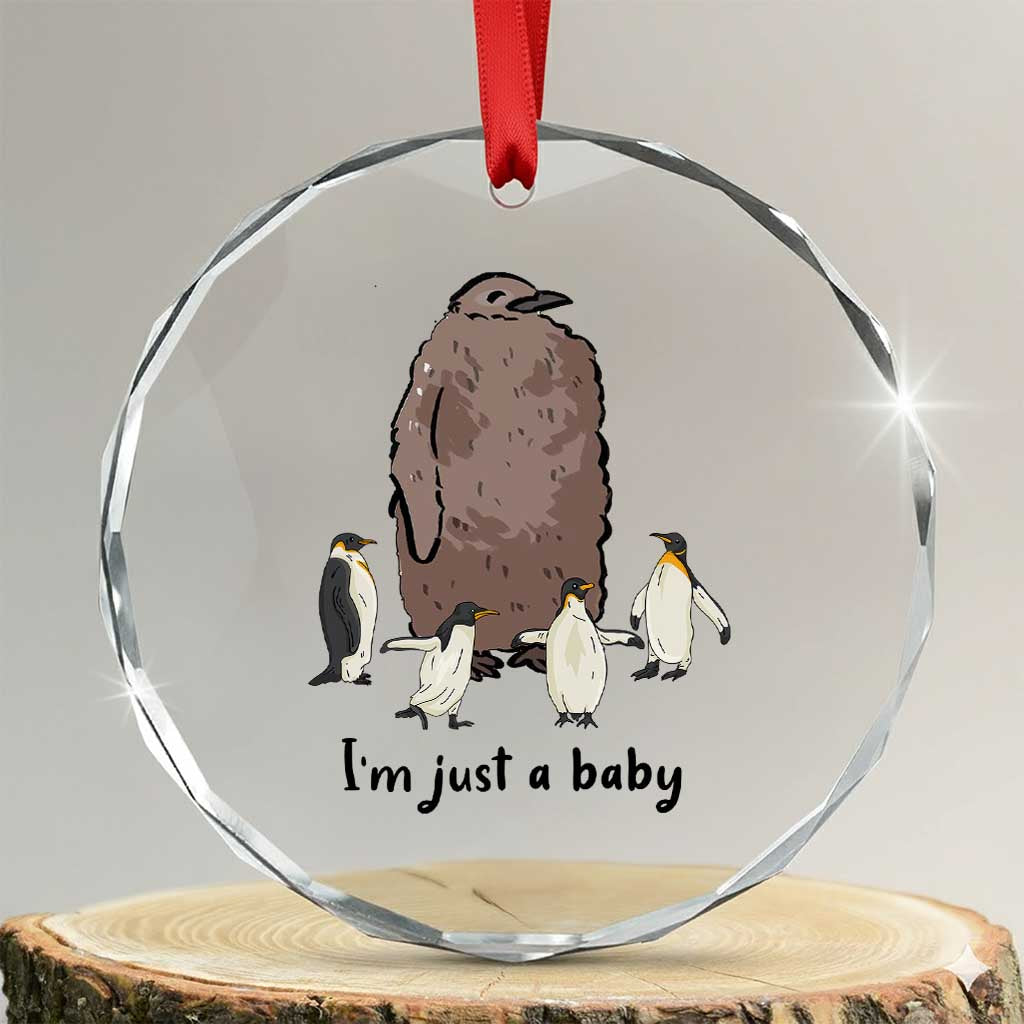 Funny Pesto The Penguin Crystal Glass Ornament I'm Just A Baby Meme TS11