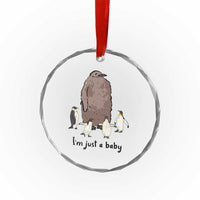 Funny Pesto The Penguin Crystal Glass Ornament I'm Just A Baby Meme TS11
