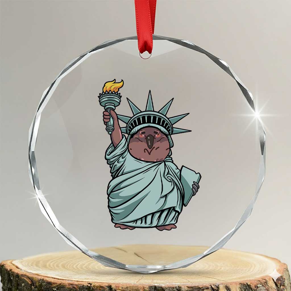 Funny Pesto The Penguin Statue Of Liberty Crystal Glass Ornament TS11