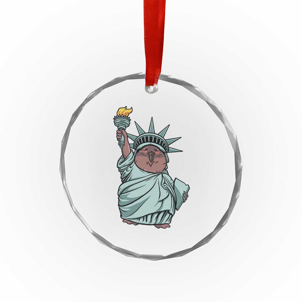 Funny Pesto The Penguin Statue Of Liberty Crystal Glass Ornament TS11