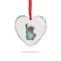 Funny Pesto The Penguin Statue Of Liberty Heart Crystal Glass Ornament - Wonder Print Shop