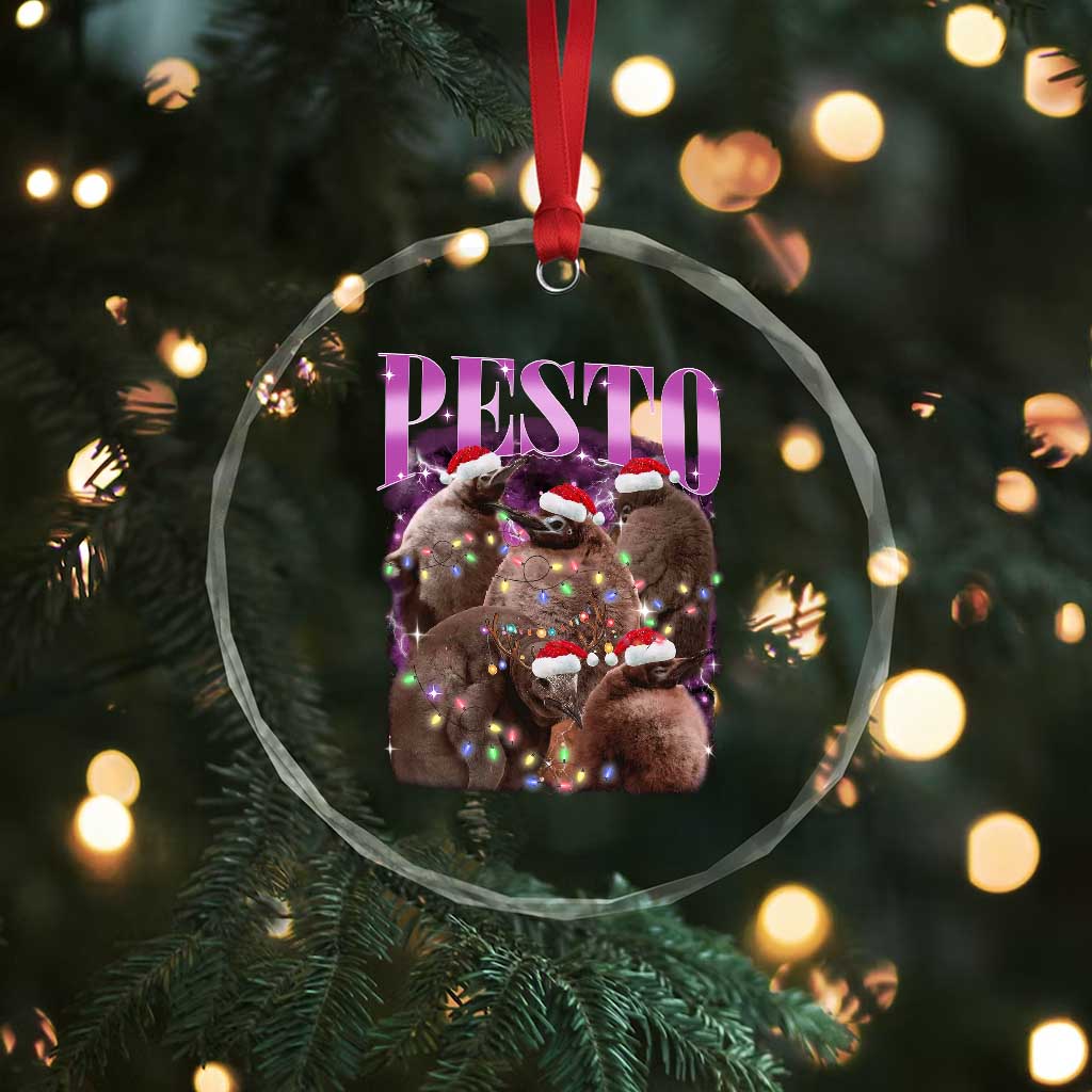 Funny Pesto The Penguin Xmas Crystal Glass Ornament TS11