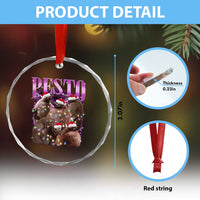 Funny Pesto The Penguin Xmas Crystal Glass Ornament TS11