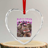 Funny Pesto The Penguin Xmas Heart Crystal Glass Ornament - Wonder Print Shop
