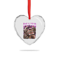 Funny Pesto The Penguin Xmas Heart Crystal Glass Ornament - Wonder Print Shop