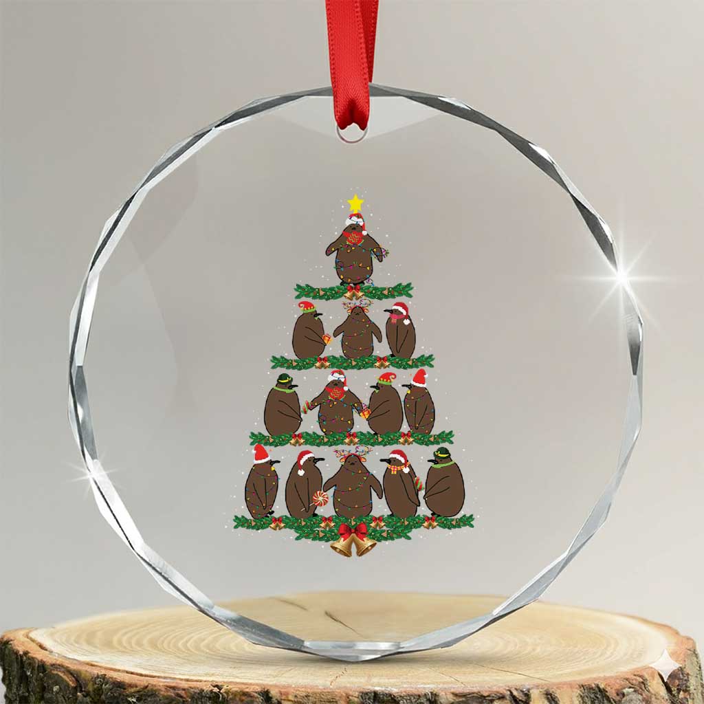 Funny Pesto Xmas Penguin Xmas Tree Crystal Glass Ornament TS11