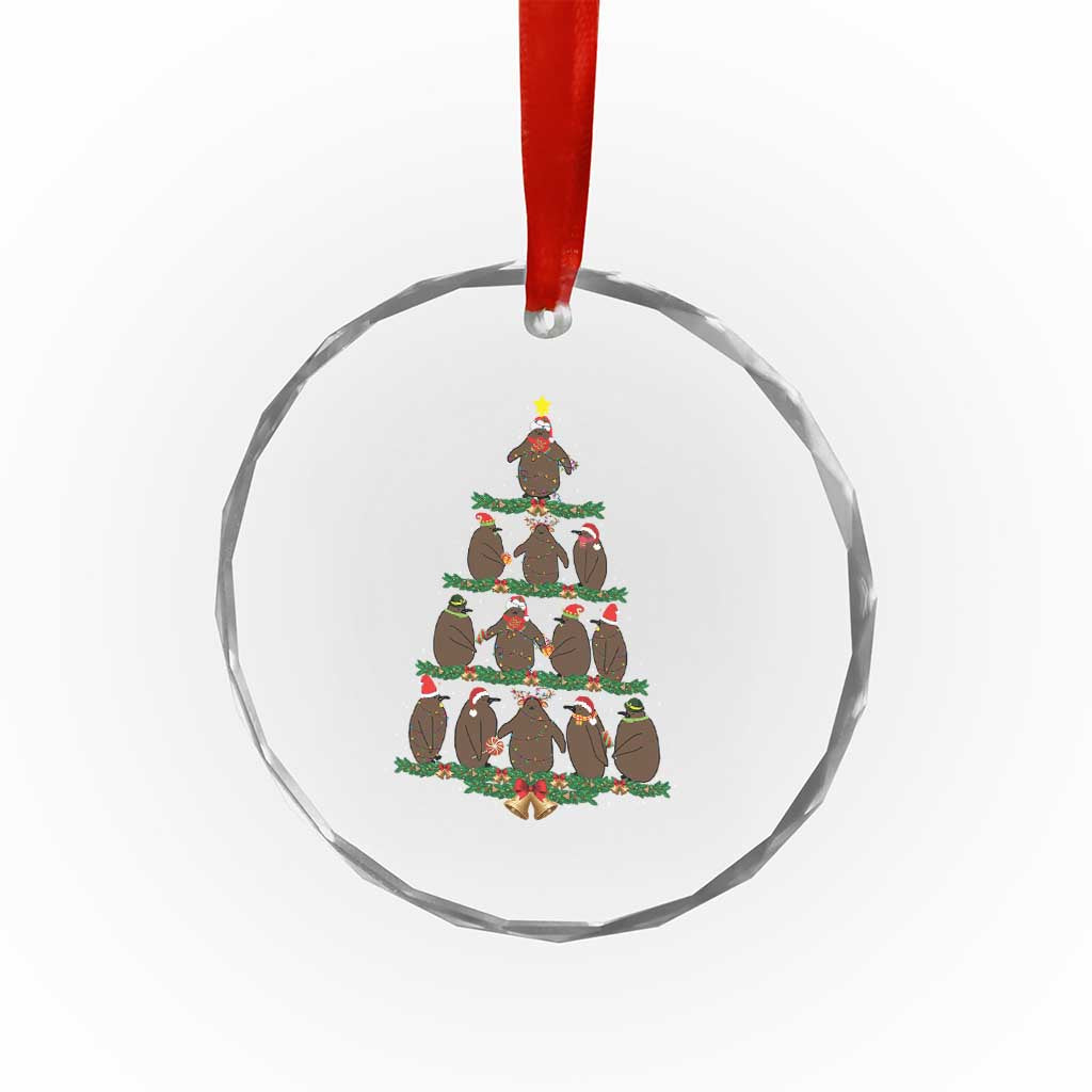 Funny Pesto Xmas Penguin Xmas Tree Crystal Glass Ornament TS11