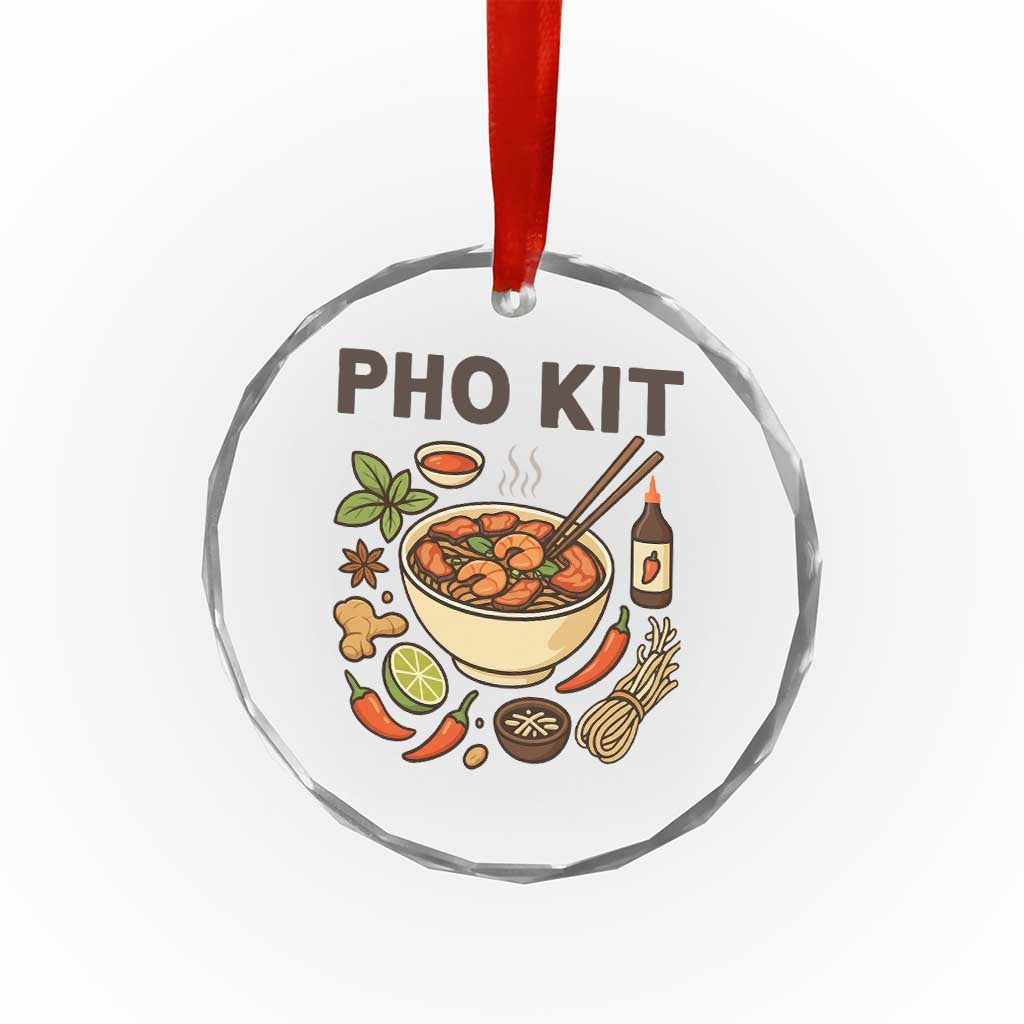 Funny Pho Kit Vietnamese Noodle Pun Crystal Glass Ornament Ramen Pho Lovers Hilarious Foodie Graphic TS02