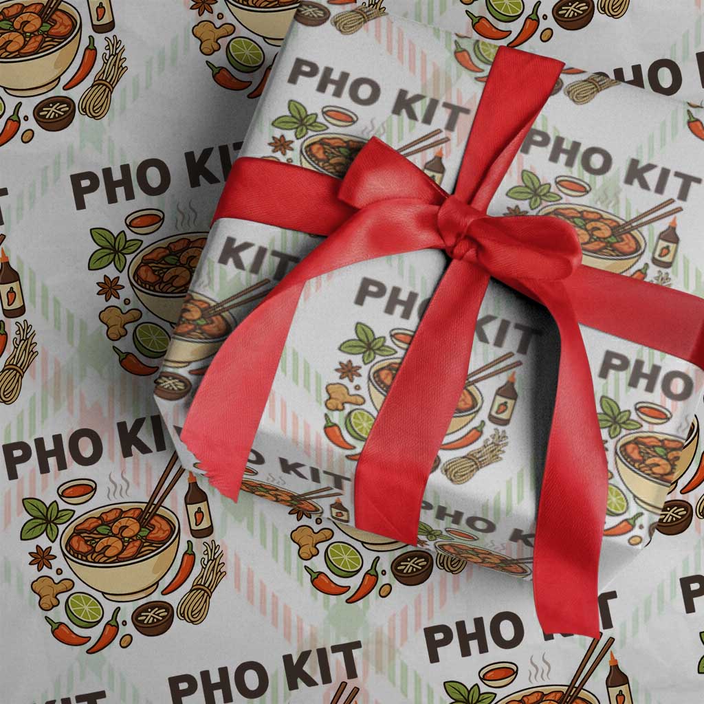 Funny Pho Kit Vietnamese Noodle Pun Wrapping Paper Roll Ramen Pho Lovers Hilarious Foodie Graphic - Wonder Print Shop