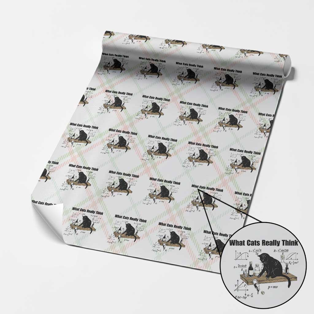 Funny Physics Cat Meme Wrapping Paper Roll What Cats Really Think
