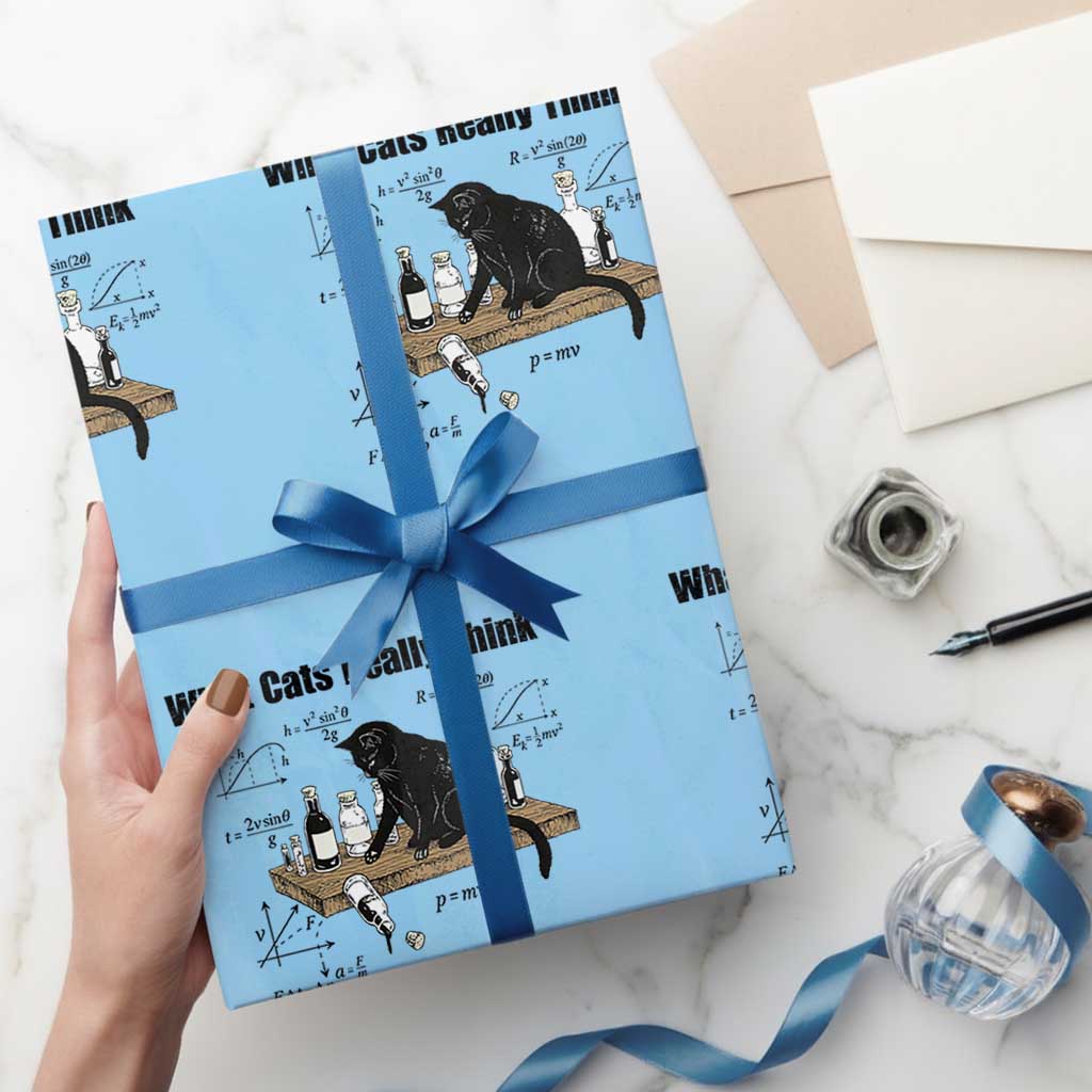 Funny Physics Cat Meme Wrapping Paper Roll What Cats Really Think