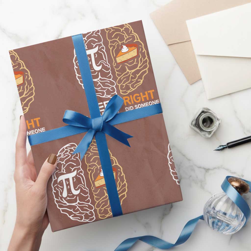 Funny Pi Day Wrapping Paper Roll Left Vs Right Brain Pie Shirt Math Geek Gift - Wonder Print Shop