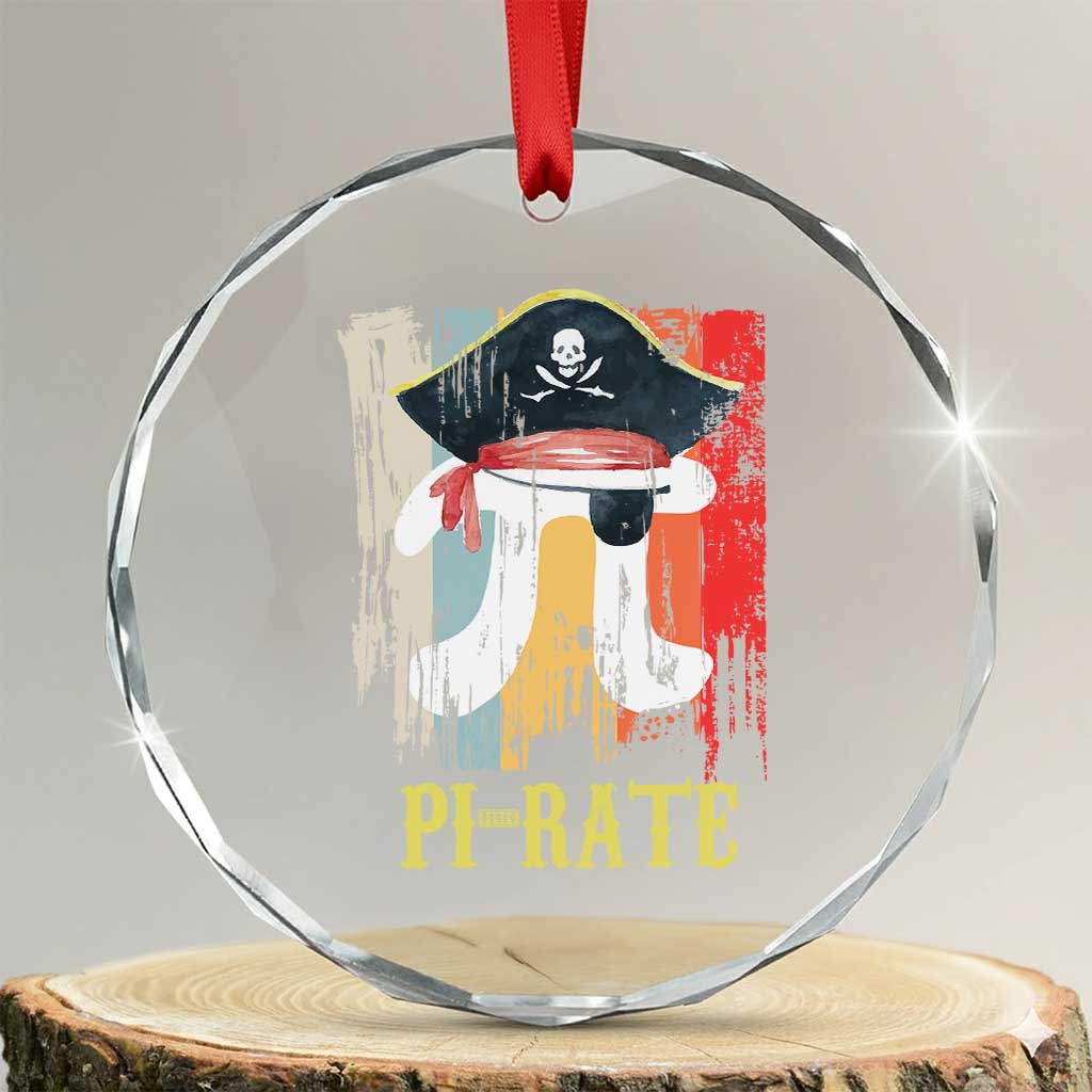 Funny Pi-rate Crystal Glass Ornament Pi Day Math Geek Pirate Lover TS02