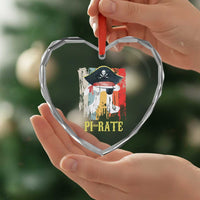 Funny Pi-rate Heart Crystal Glass Ornament Pi Day Math Geek Pirate Lover - Wonder Print Shop