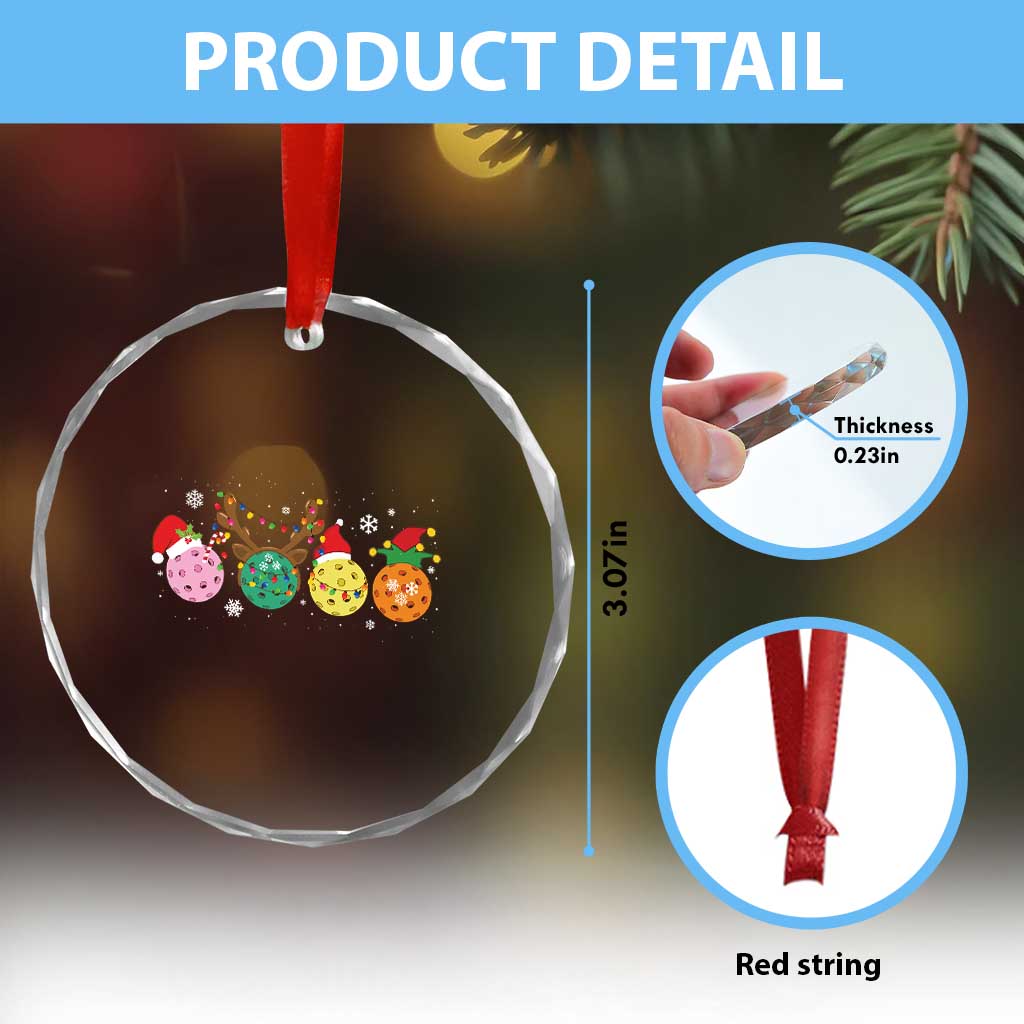 Funny Pickleball Crystal Glass Ornament TS10