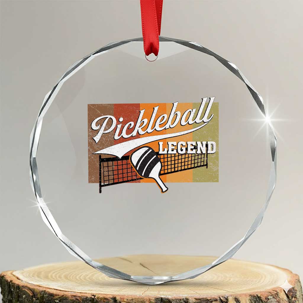 Funny Pickleball Legend Crystal Glass Ornament Pickleball Player Retro Sport Lover - Wonder Print Shop