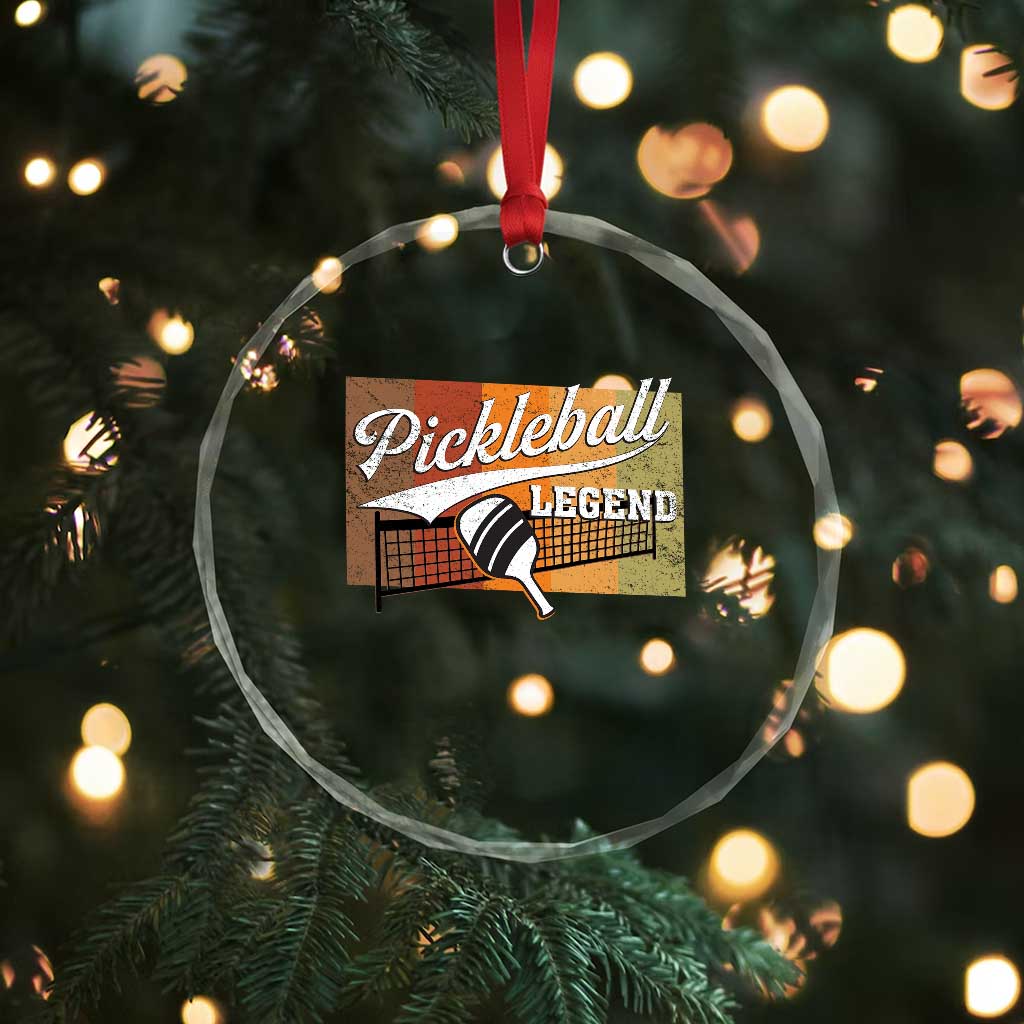 Funny Pickleball Legend Crystal Glass Ornament Pickleball Player Retro Sport Lover - Wonder Print Shop
