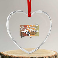 Funny Pickleball Legend Heart Crystal Glass Ornament Pickleball Player Retro Sport Lover - Wonder Print Shop