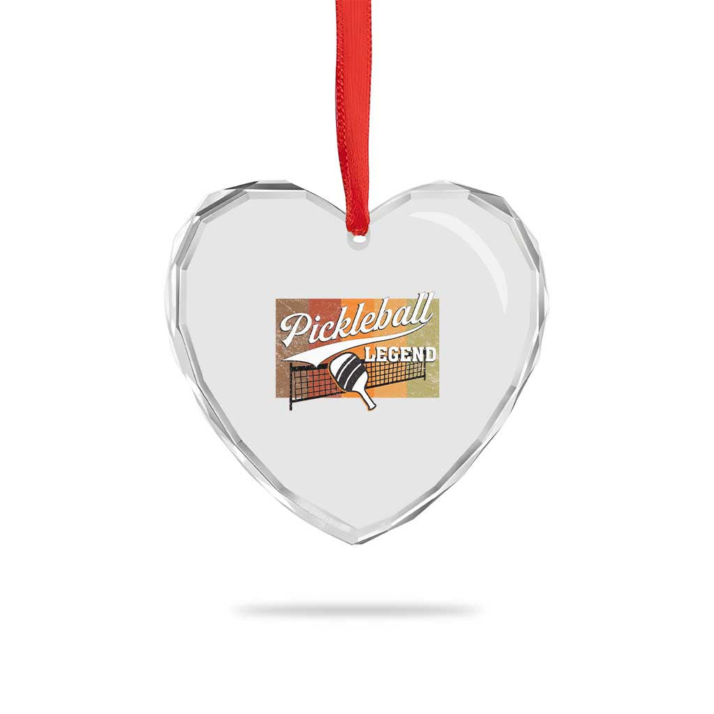 Funny Pickleball Legend Heart Crystal Glass Ornament Pickleball Player Retro Sport Lover - Wonder Print Shop