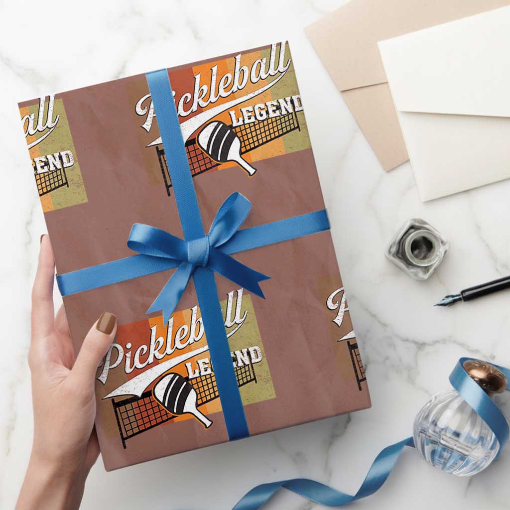 Funny Pickleball Legend Wrapping Paper Roll Pickleball Player Retro Sport Lover - Wonder Print Shop