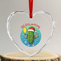 Funny Pickleball Xmas Heart Crystal Glass Ornament Eat Dink And Be Merry Gift For Players - Wonder Print Shop