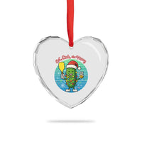 Funny Pickleball Xmas Heart Crystal Glass Ornament Eat Dink And Be Merry Gift For Players - Wonder Print Shop