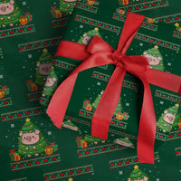Funny Pig Christmas Tree Ugly Sweater Wrapping Paper Roll Farm Animal Gift - Wonder Print Shop