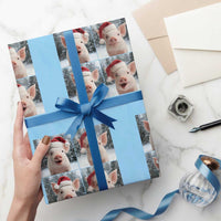 Funny Pig With Santa Hat Photobooth Wrapping Paper Roll Christmas Gift - Wonder Print Shop