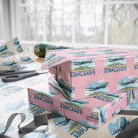 Funny Pilot Aviation Wrapping Paper Roll Easily Distracted By Airplanes Lover - Wonder Print Shop