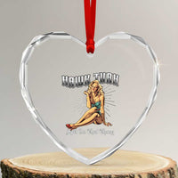 Funny Pin-Up Girl Heart Crystal Glass Ornament Hawk Tuah Spit On That Thang - Wonder Print Shop
